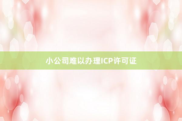 小公司难以办理ICP许可证
