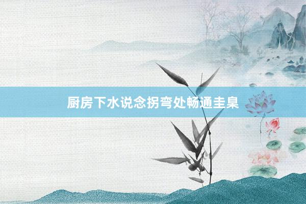 厨房下水说念拐弯处畅通圭臬