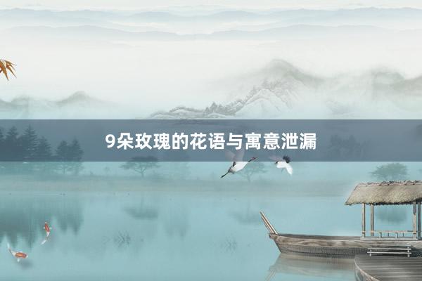 9朵玫瑰的花语与寓意泄漏